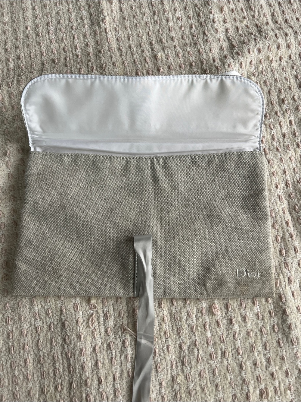 Dior Canvas Envelope Cosmetic Pouch with Ribbon Detail - Picture 3 of 5